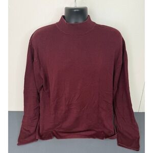 Slates  Dockers Men's Mock Neck Pullover Silk Blend Sweater Red Size XL Cozycore
